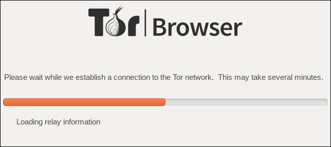Tor瀏覽器連接進度條